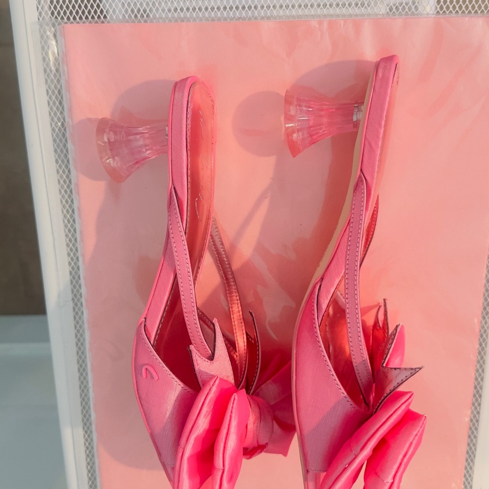 Circus by Sam Edelman Hot Pink Bow Slide Heels - Picture 4 of 7